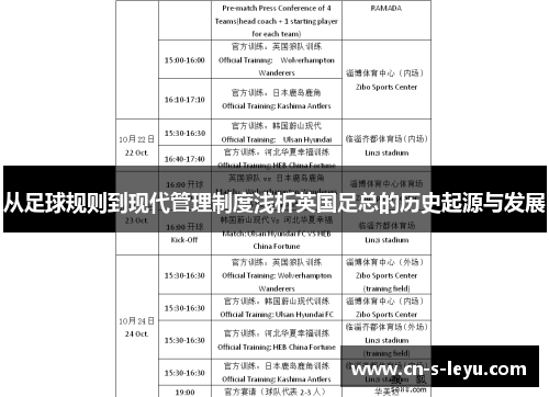 从足球规则到现代管理制度浅析英国足总的历史起源与发展